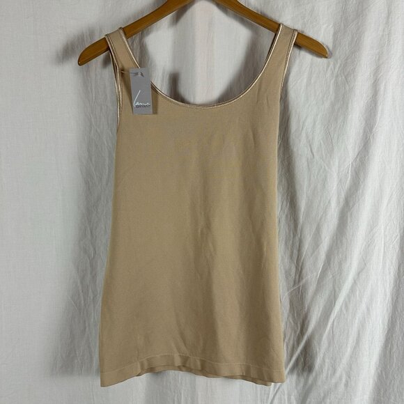 Lane Bryant Womens Beige Tank Top Size 14/16 Nylon & Spandex Blend Scoop Neck Sl - Picture 4 of 7